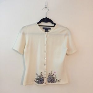 Chelsea cambell half sleeve knit ivory cardigan